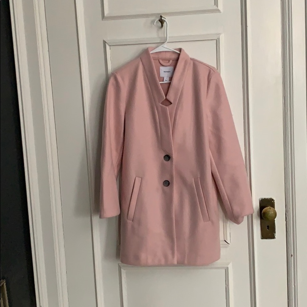 Old Navy pink cocoon coat
